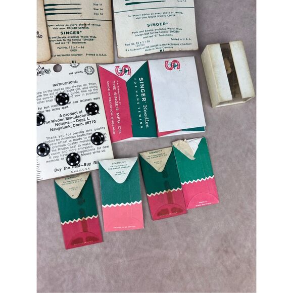 Vintage Sewing Machine Needles Mixed Lot Singer Snap Buttons 50s 60s Craft - Picture 7 of 9